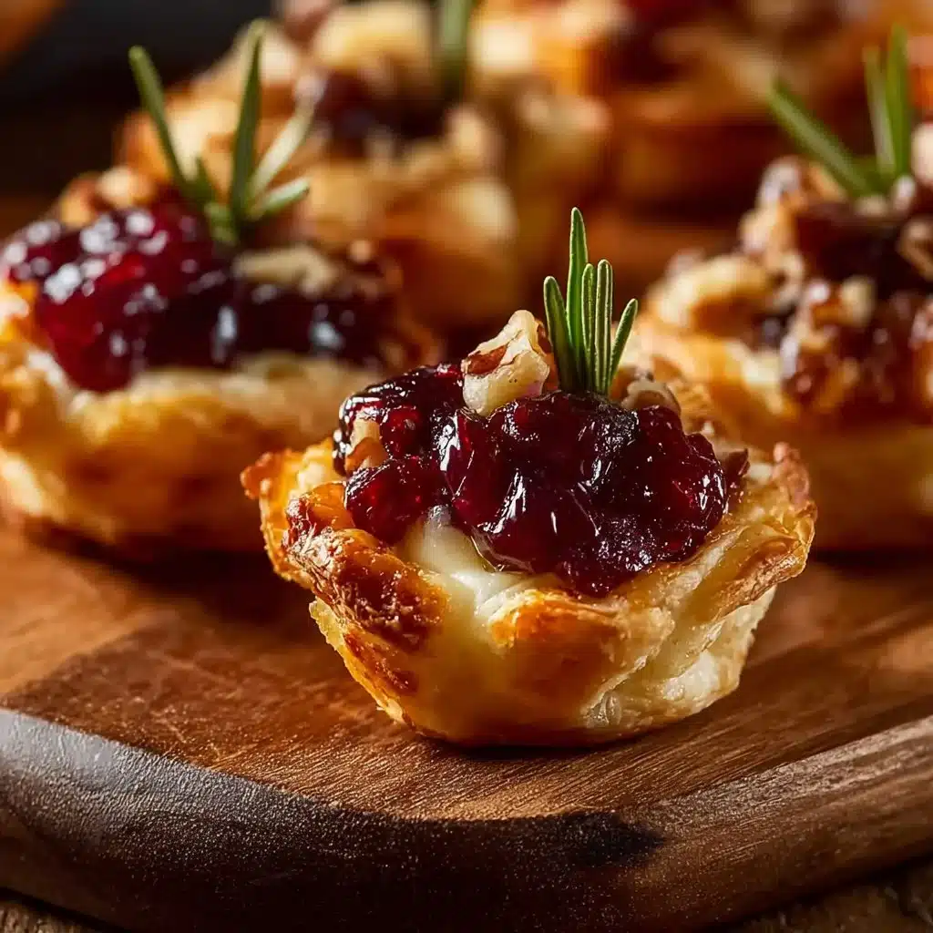 Cranberry Brie Bites served on a platter, perfect for appetizers.