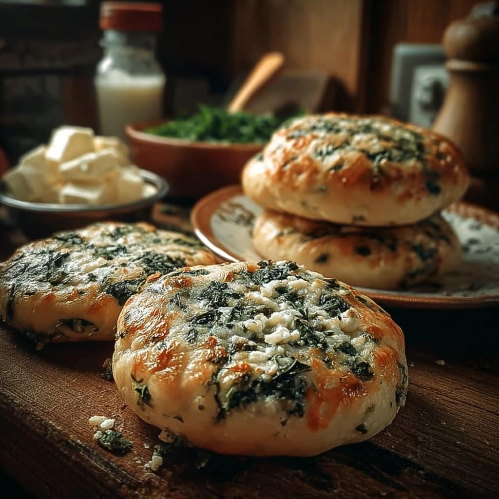 Easy Spinach Cottage Cheese Flagels (Flat Bagels)