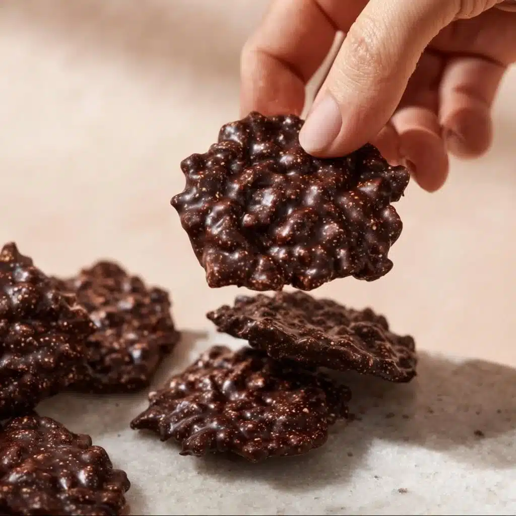Delicious dark chocolate quinoa crisps snack with rich flavors