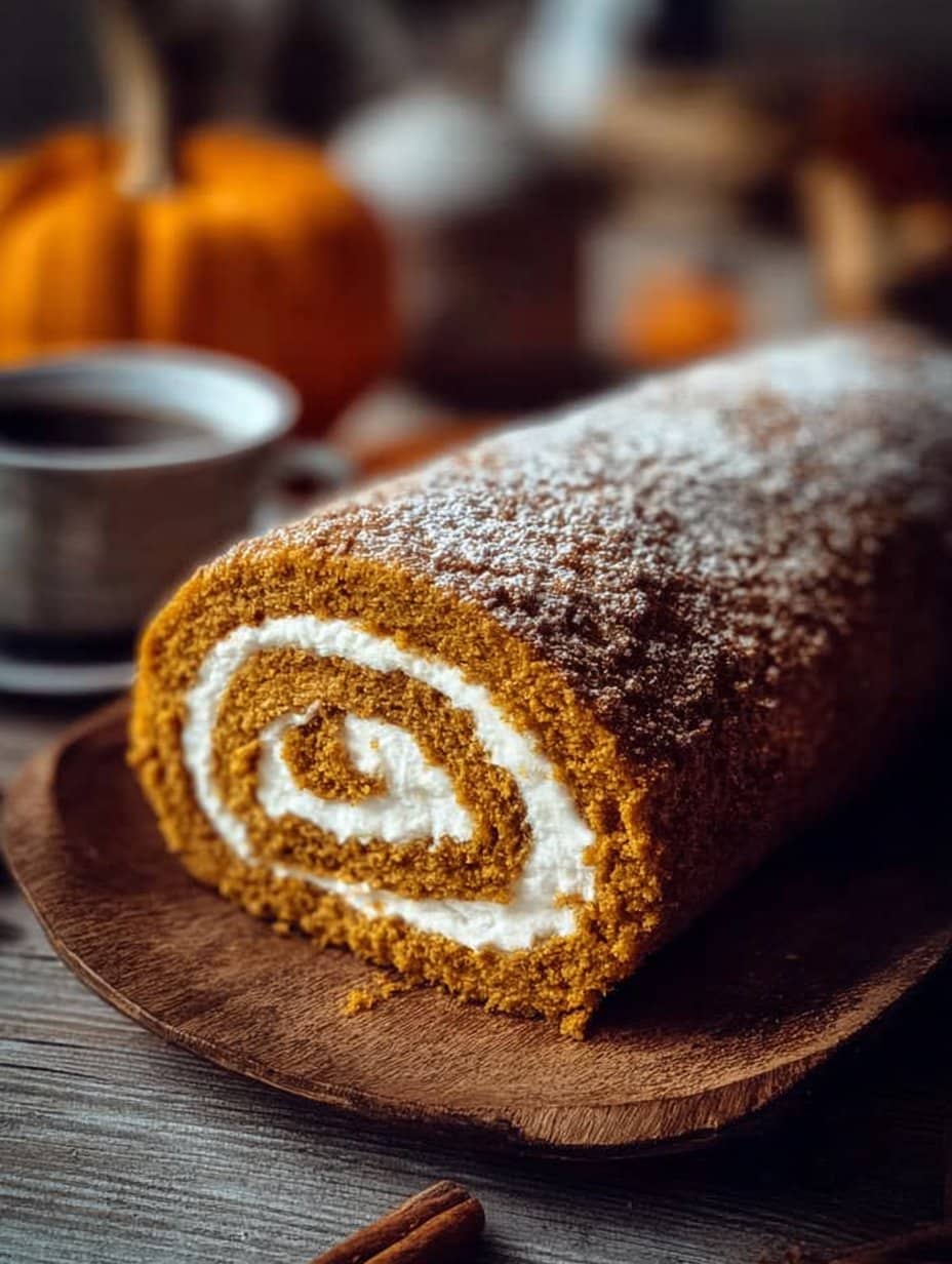 Creamy Pumpkin Spice Roll Cake for Cozy Fall Gatherings
