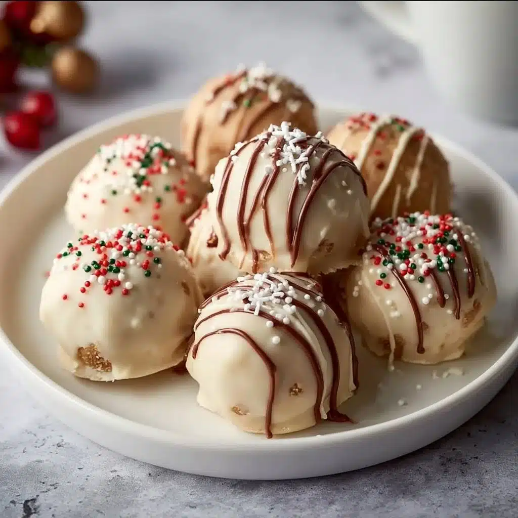 Delicious homemade Gingerbread Truffles with festive decorations