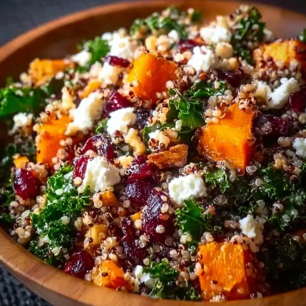 Healthy roasted butternut squash served with quinoa