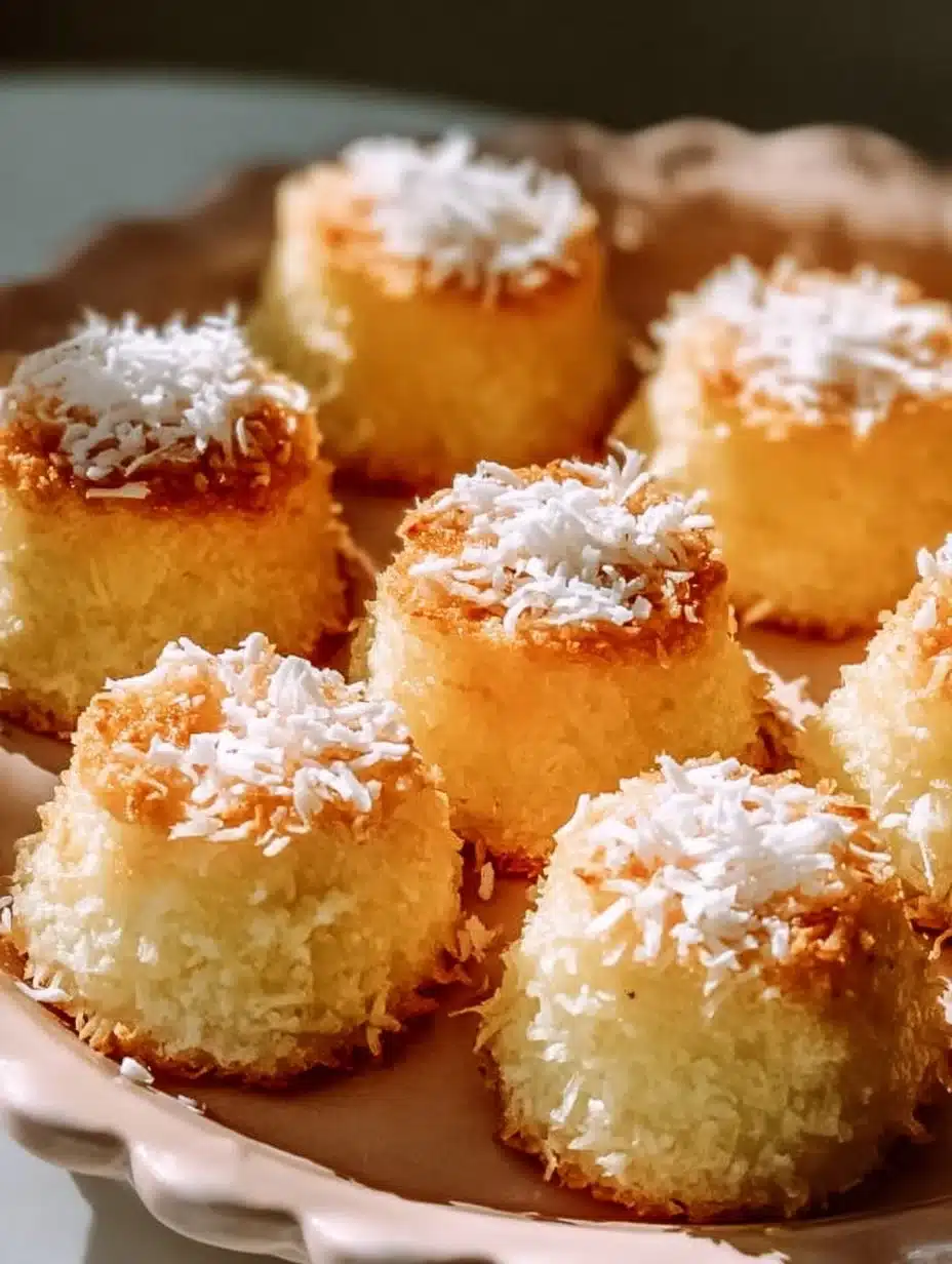 Delicious Portuguese Coconut Cakes with a fluffy texture and rich coconut flavor.