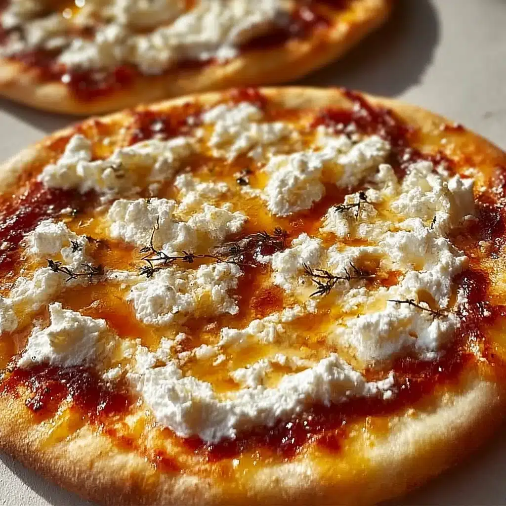 Delicious Hot Honey Ricotta Pizza topped with drizzled honey and fresh ingredients