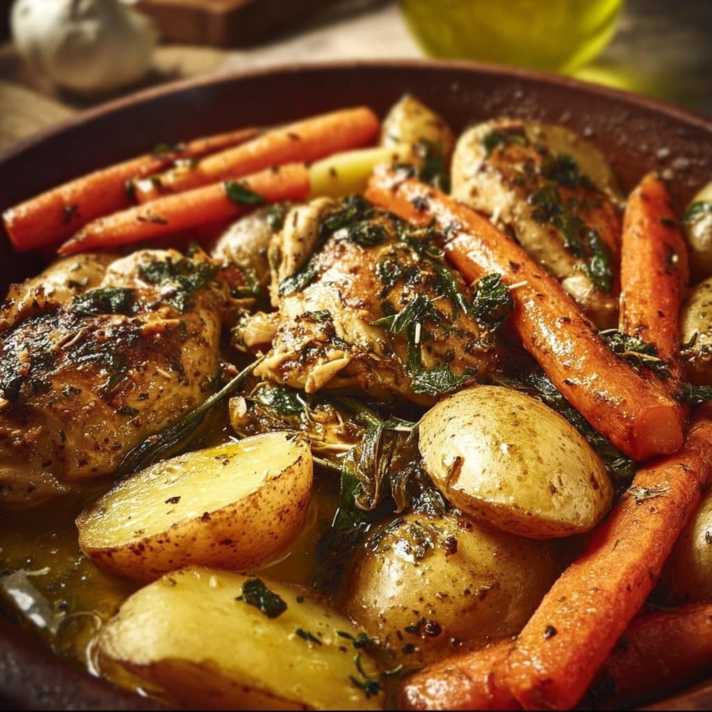 Slow Cooker Garlic Butter Chicken and Veggies