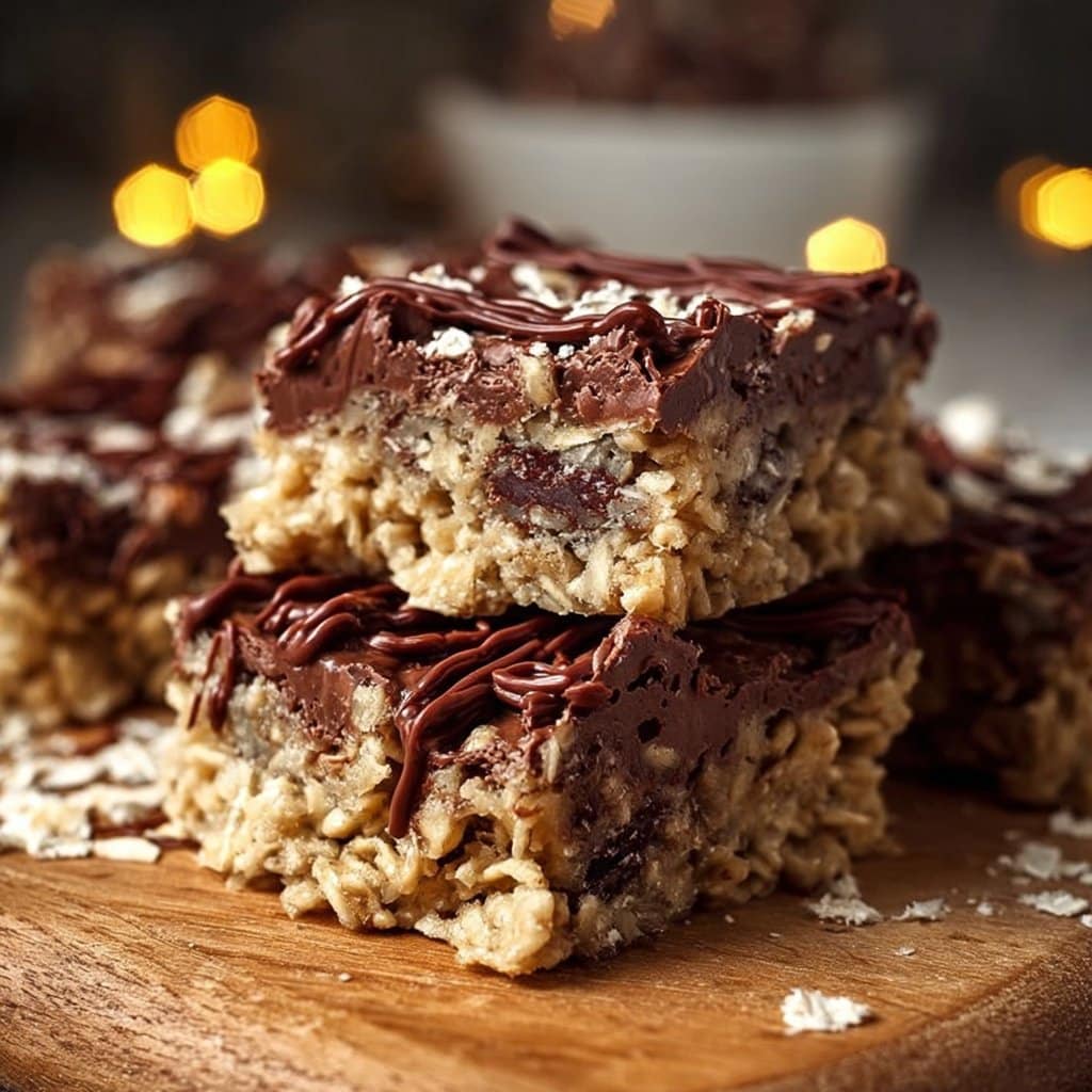 No Bake Chocolate Oatmeal Bars