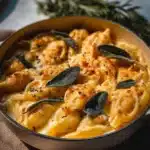 Delicious pumpkin and gouda stuffed shells served on a plate