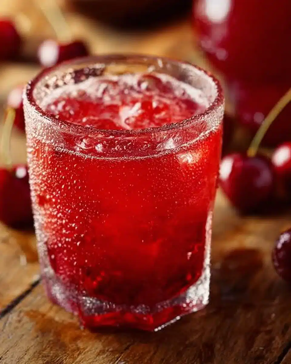 Sleepy Girl Mocktail in a glass with fresh fruits and herbs.