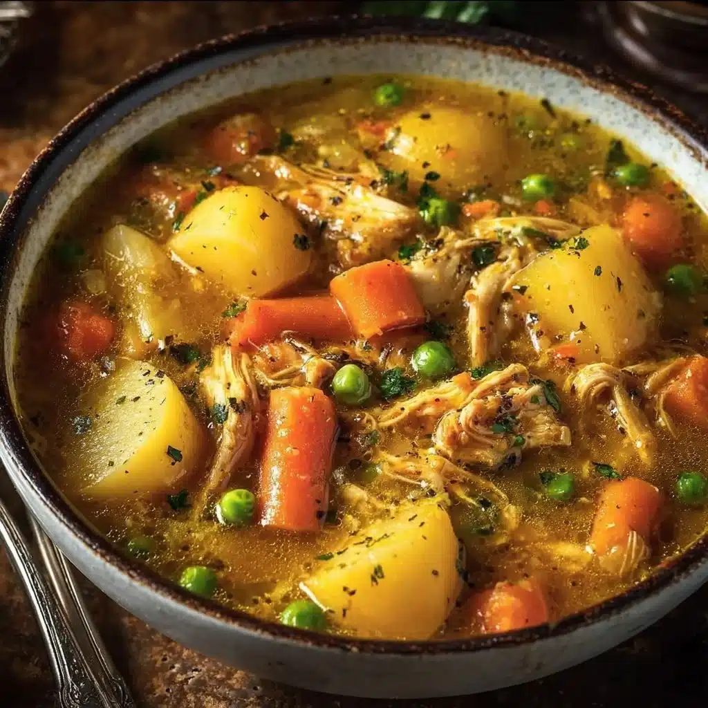 Delicious slow cooker chicken stew with vegetables in a cozy bowl