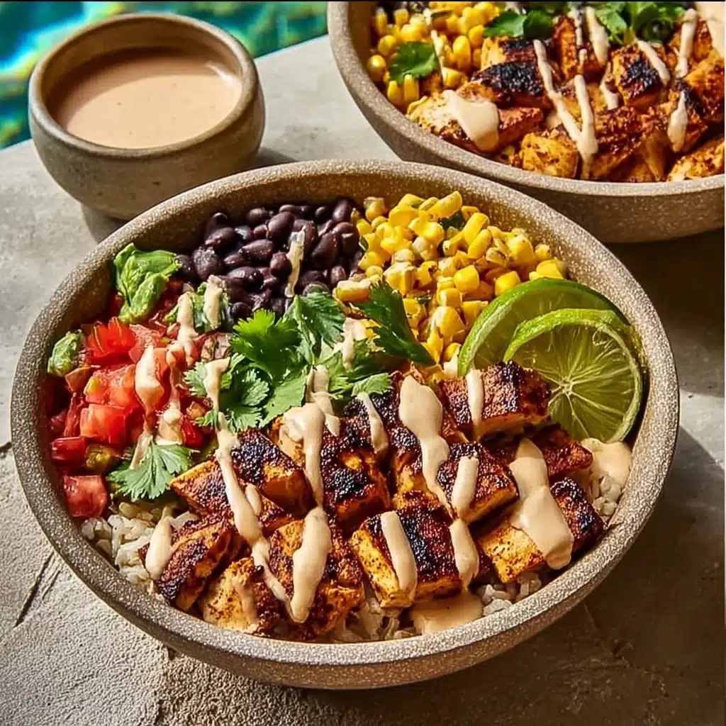 Smoky Chicken Bowl with grilled smoky chicken and colorful vegetables