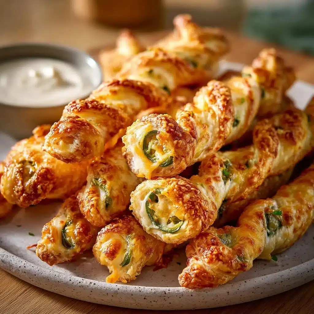 Spicy jalapeno popper twists with creamy cheese and crispy outer layer