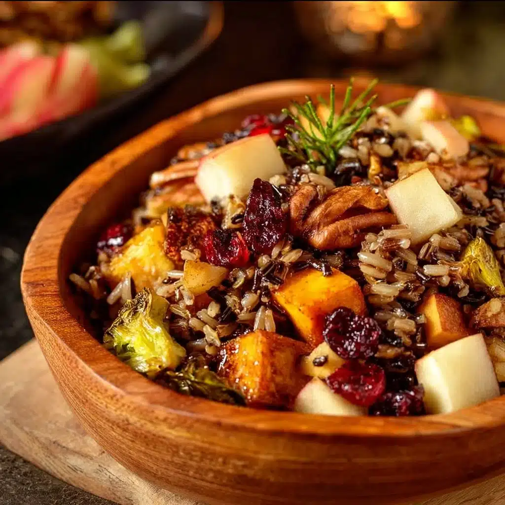 Nutrient-rich Wild Rice Harvest Bowl with fresh vegetables and herbs
