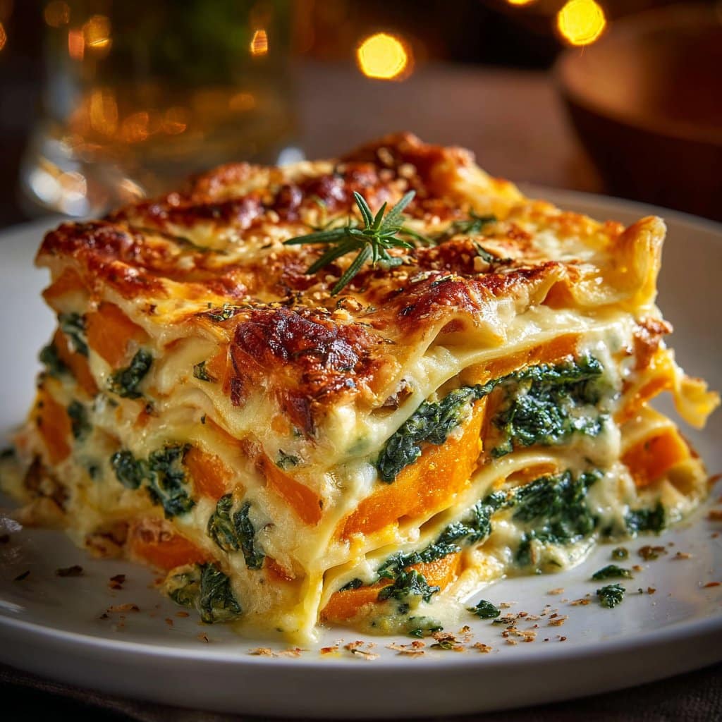 Delicious Butternut Squash Spinach Lasagna Recipe