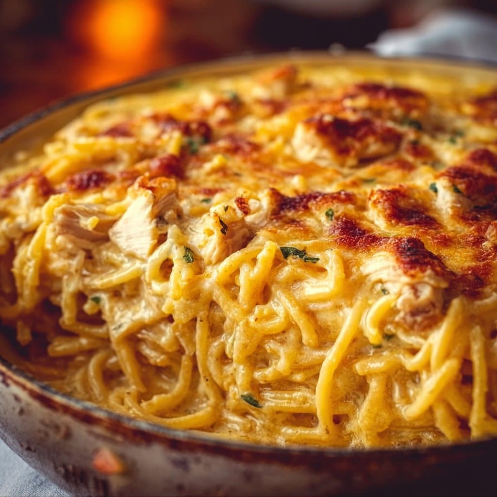 Creamy Chicken Spaghetti Casserole