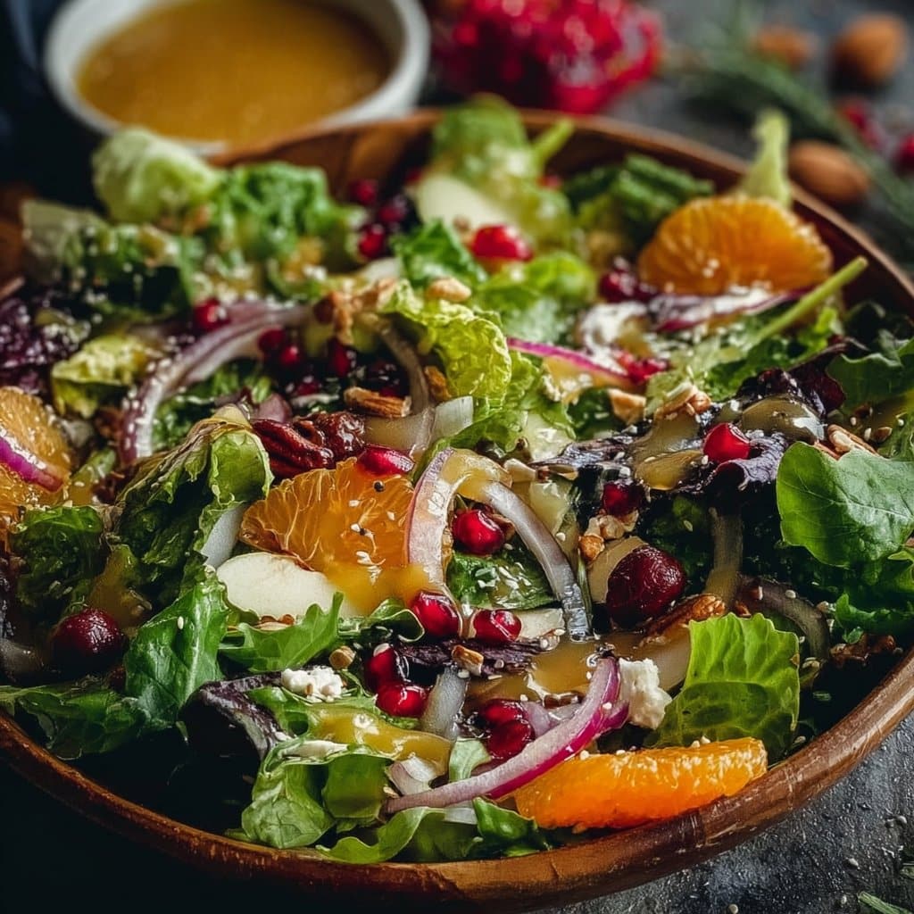 Christmas Salad with Honey Mustard Dressing