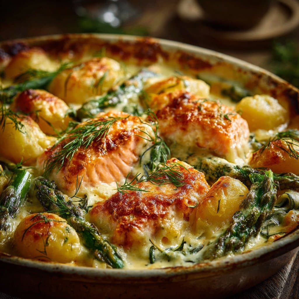 Creamy Salmon Gnocchi Bake