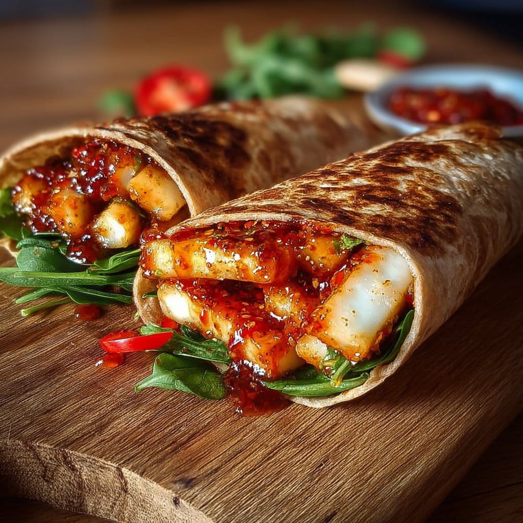 Sweet Chili Halloumi Wraps | Easy Vegetarian Lunch