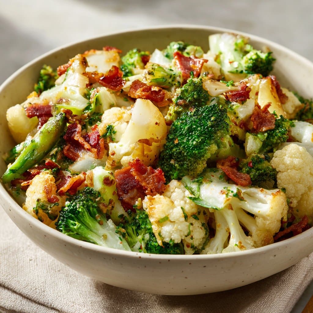 Deliciously Crunchy Apple Broccoli Cauliflower Salad