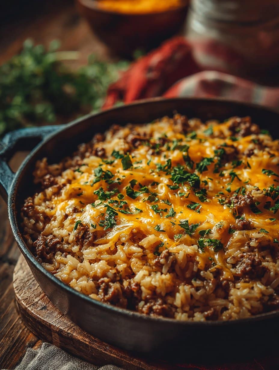 Cheesy Hamburger Rice Casserole