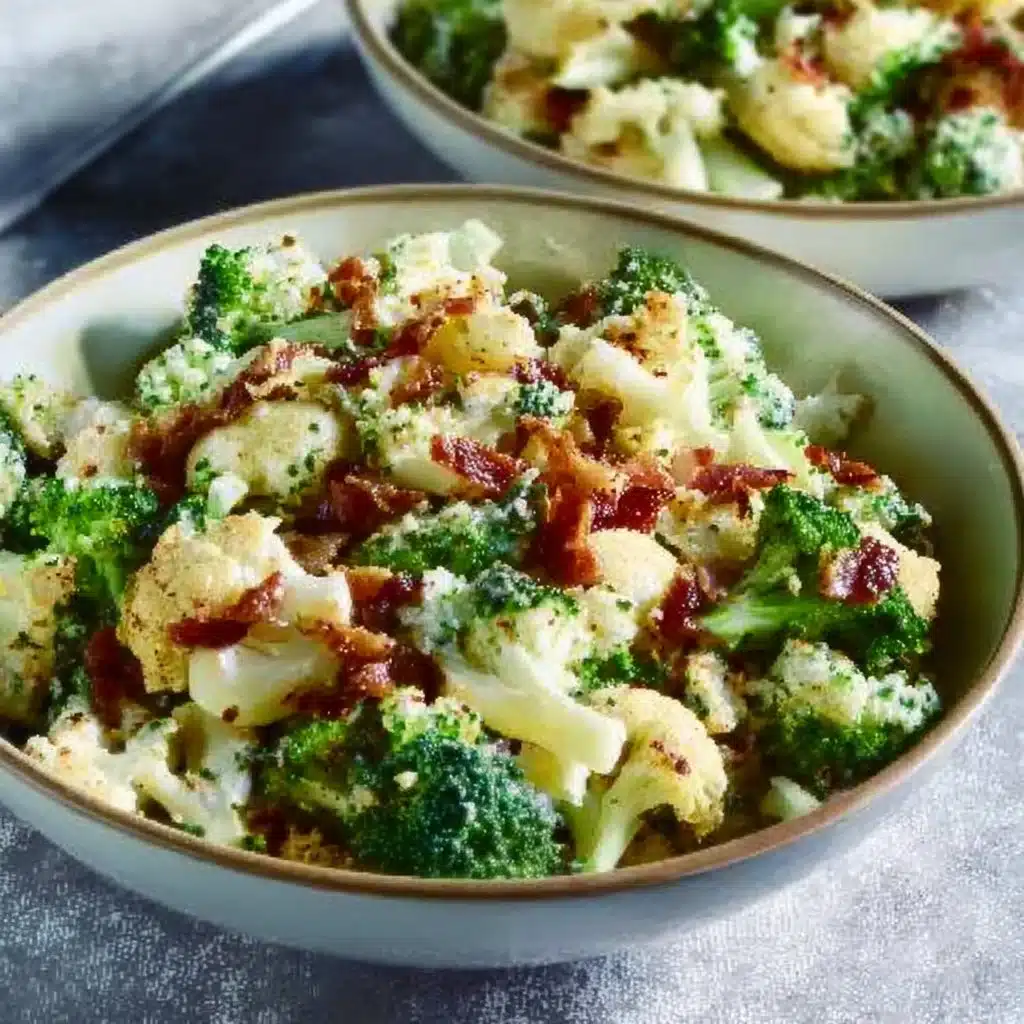 Apple Broccoli Cauliflower Salad with fresh vegetables and apples
