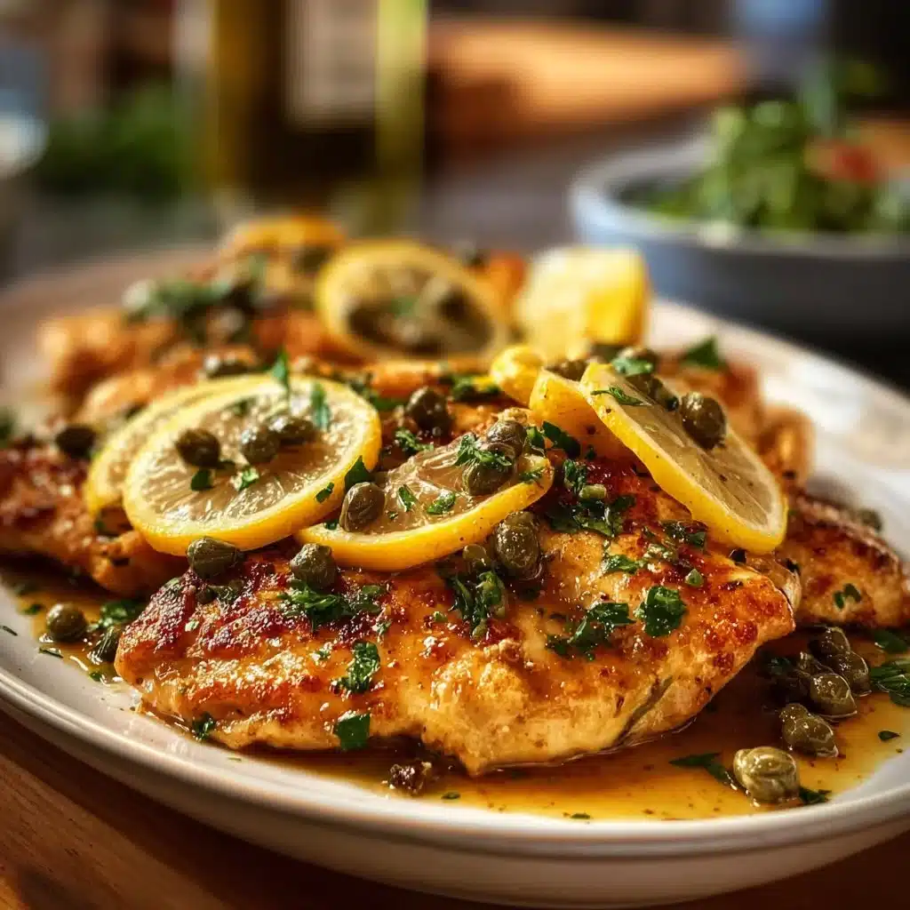 Delicious Chicken Piccata with Lemon and Capers served on a plate