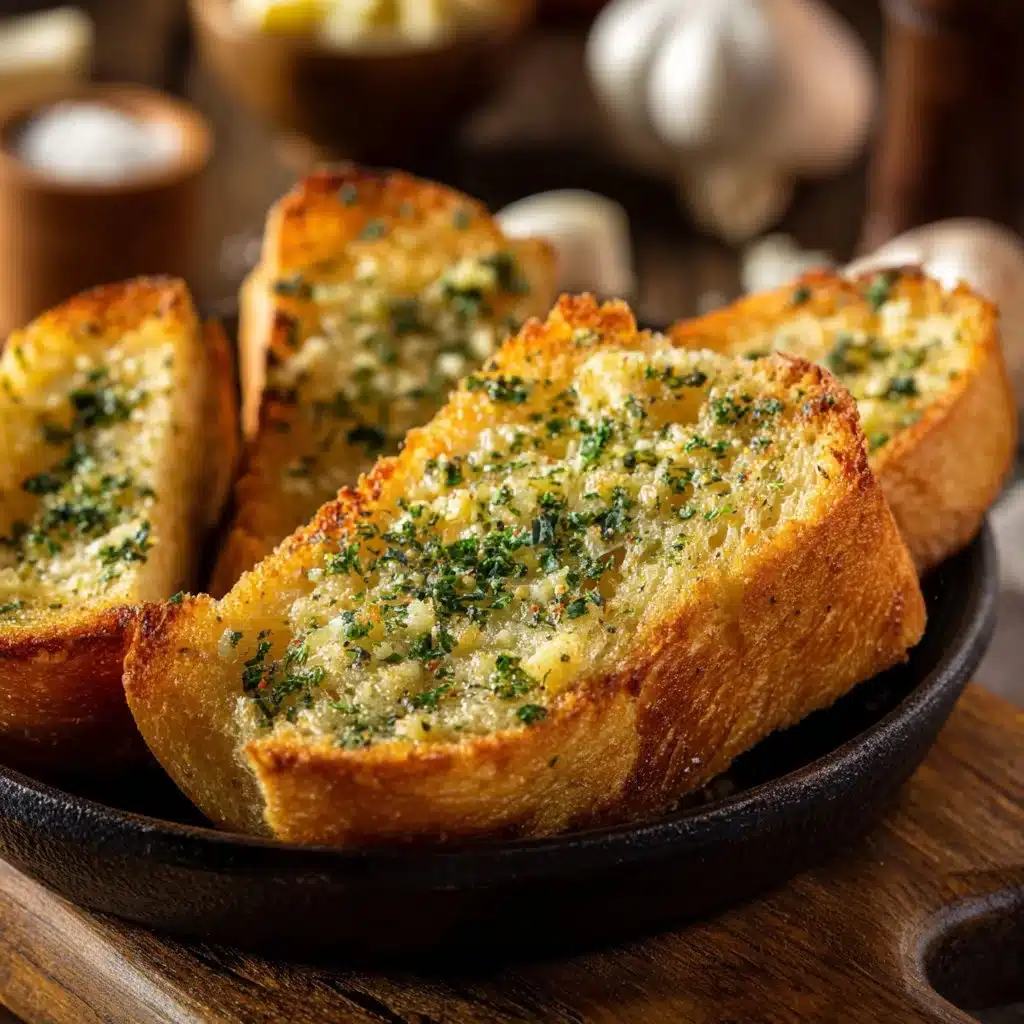 Delicious Cowboy Butter Garlic Bread served with herbs and spices
