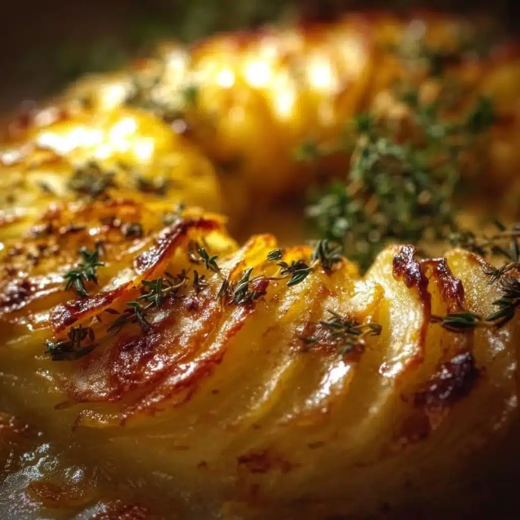 Creamy Gruyère potato gratin wreath beautifully arranged for a festive gathering