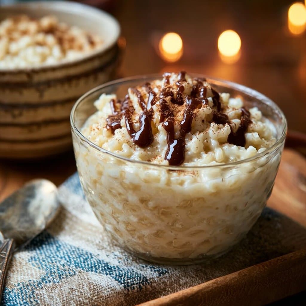 Holiday Eggnog Rice Pudding