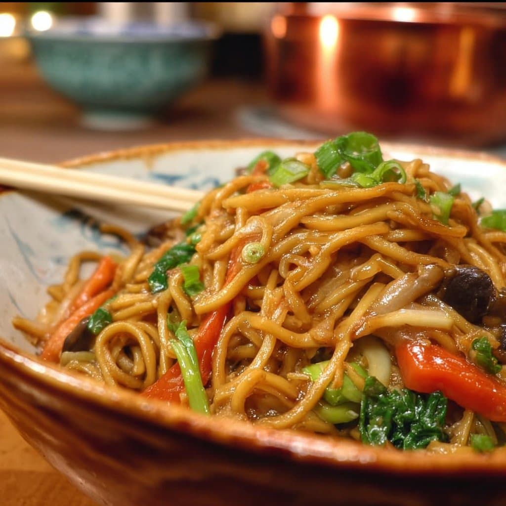 15 Minute Vegan Veggie Lo Mein