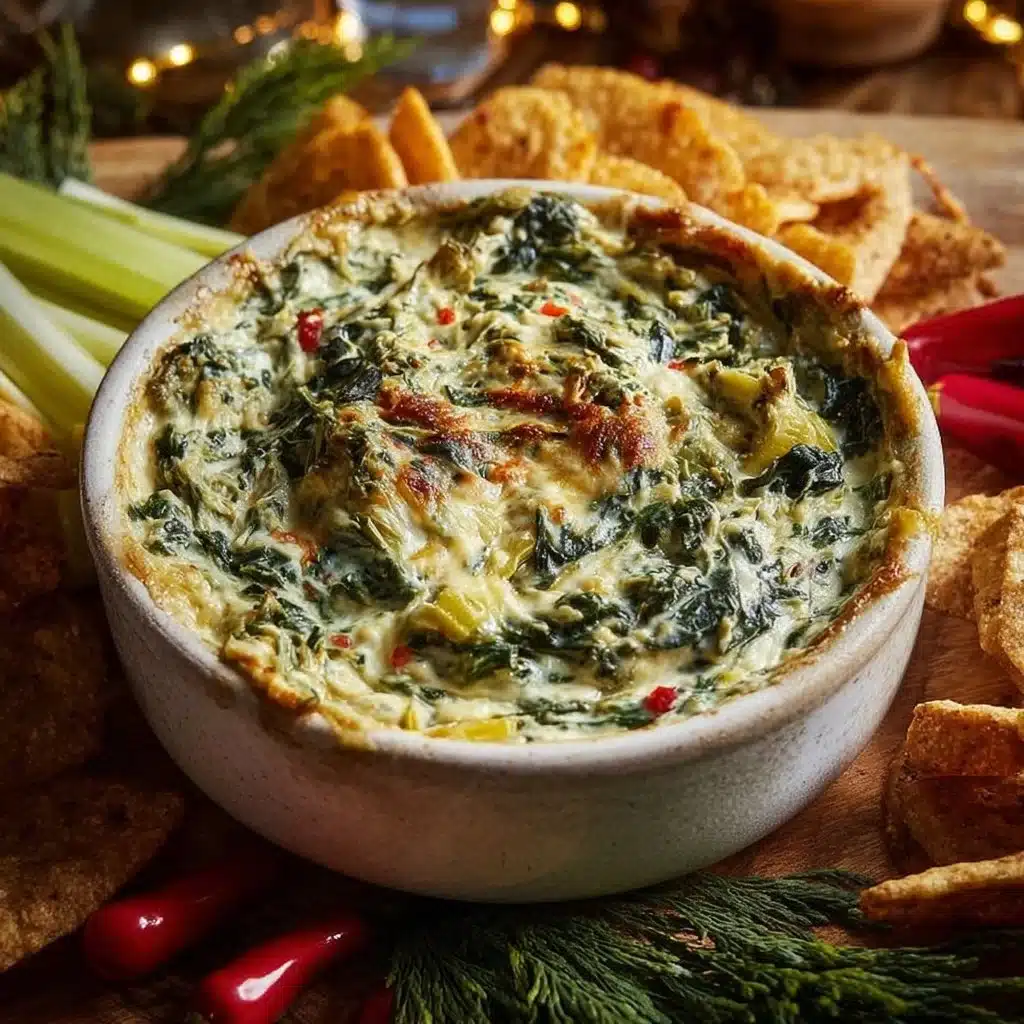 Festive Creamy Spinach and Artichoke Grinch Dip