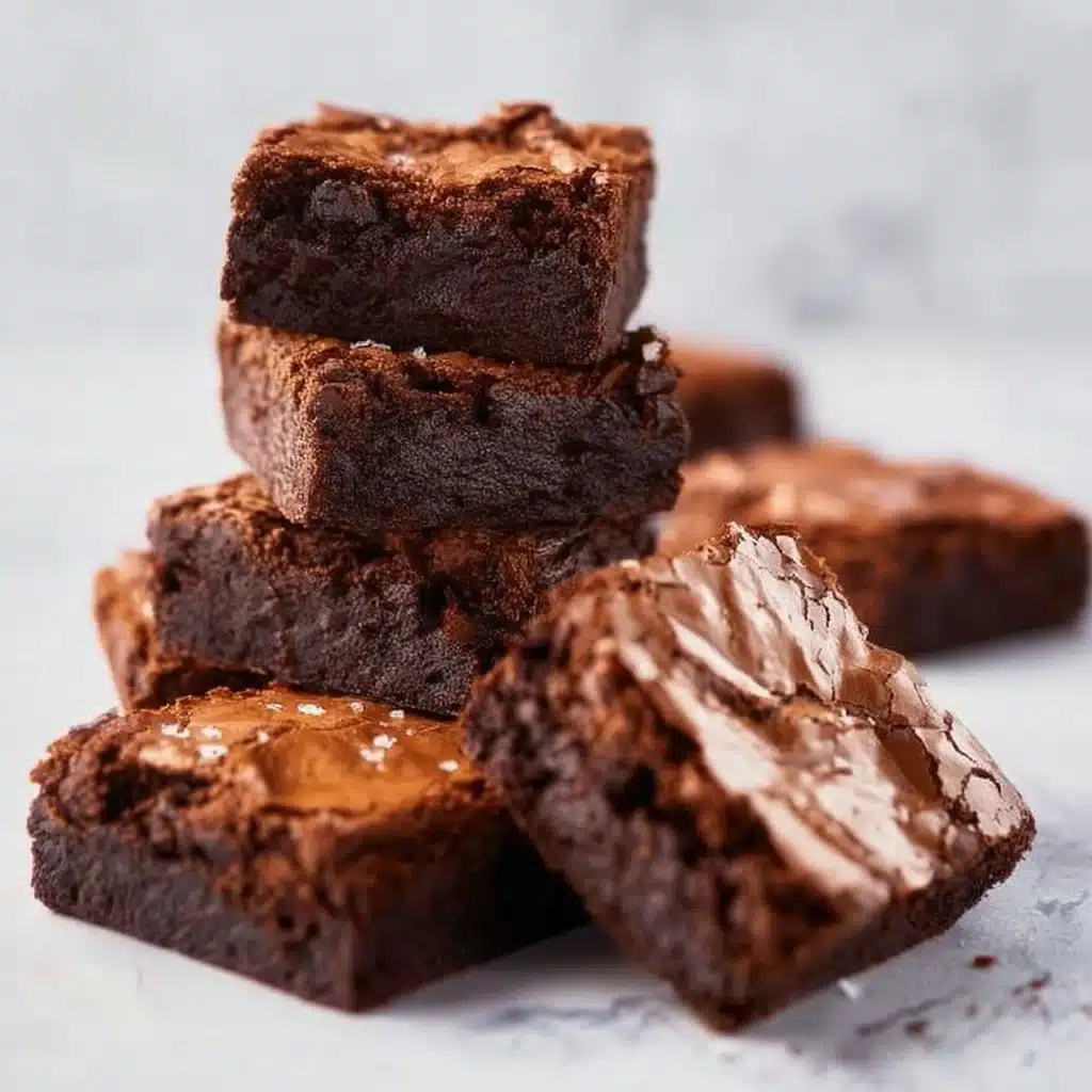 Delicious fudgy gluten-free brownies on a wooden table