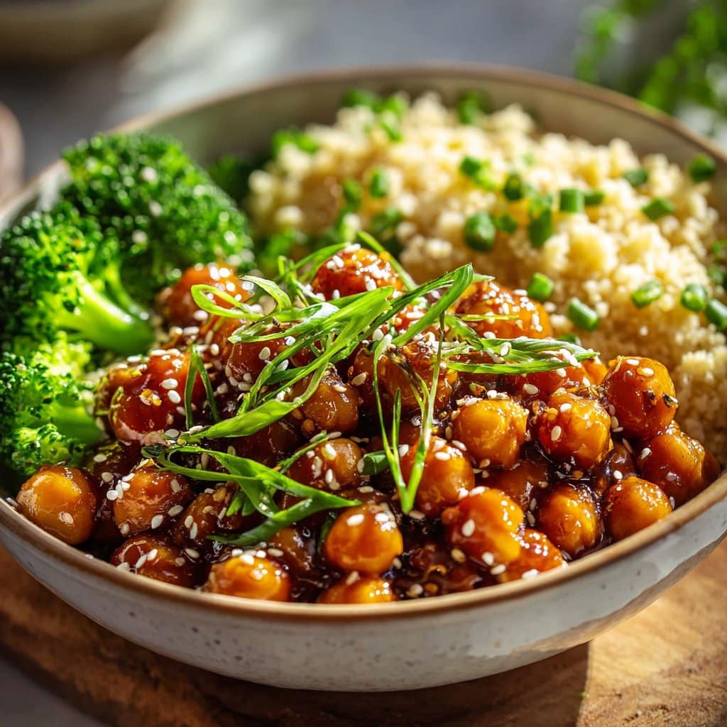 Vegan Sticky Sesame Chickpeas Recipe