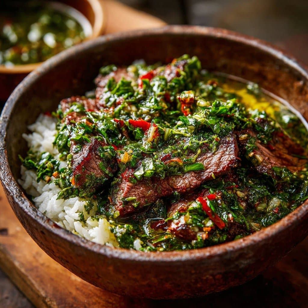 Skirt Steak Rice Bowls with Chimichurri