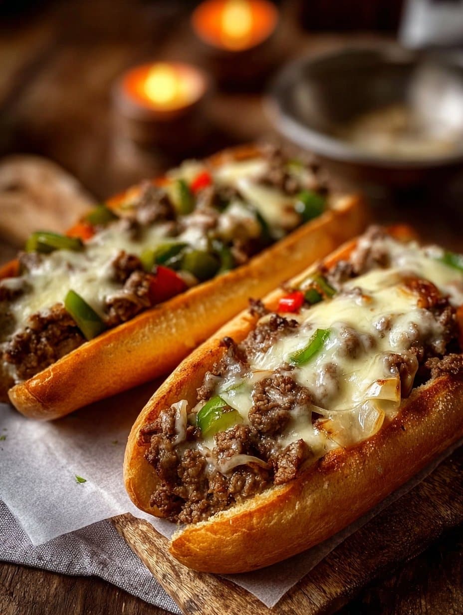 Ground Beef Philly Cheesesteaks