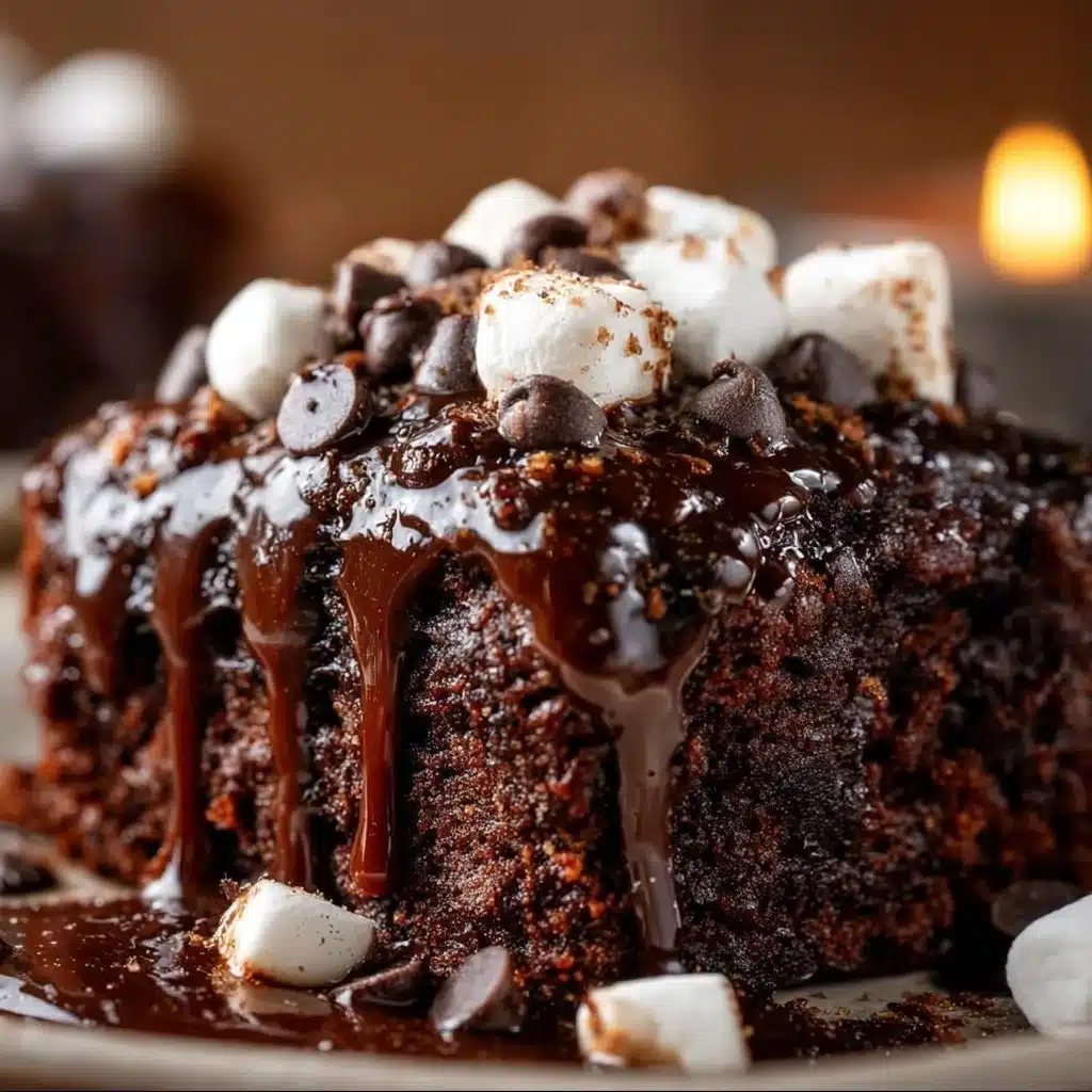 Deliciously decadent Mississippi Mud Cake with chocolate and marshmallows