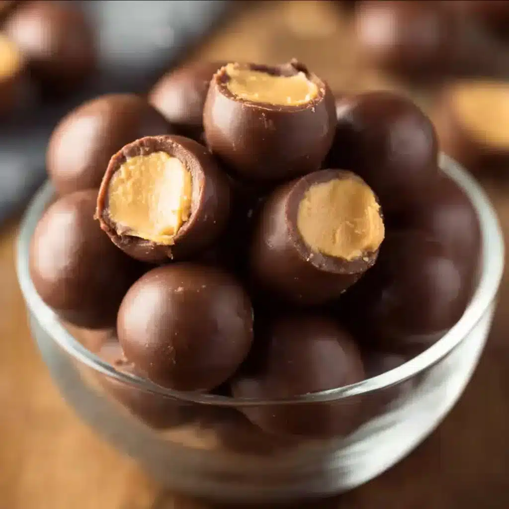 No bake peanut butter balls, also known as Buckeyes, on a plate