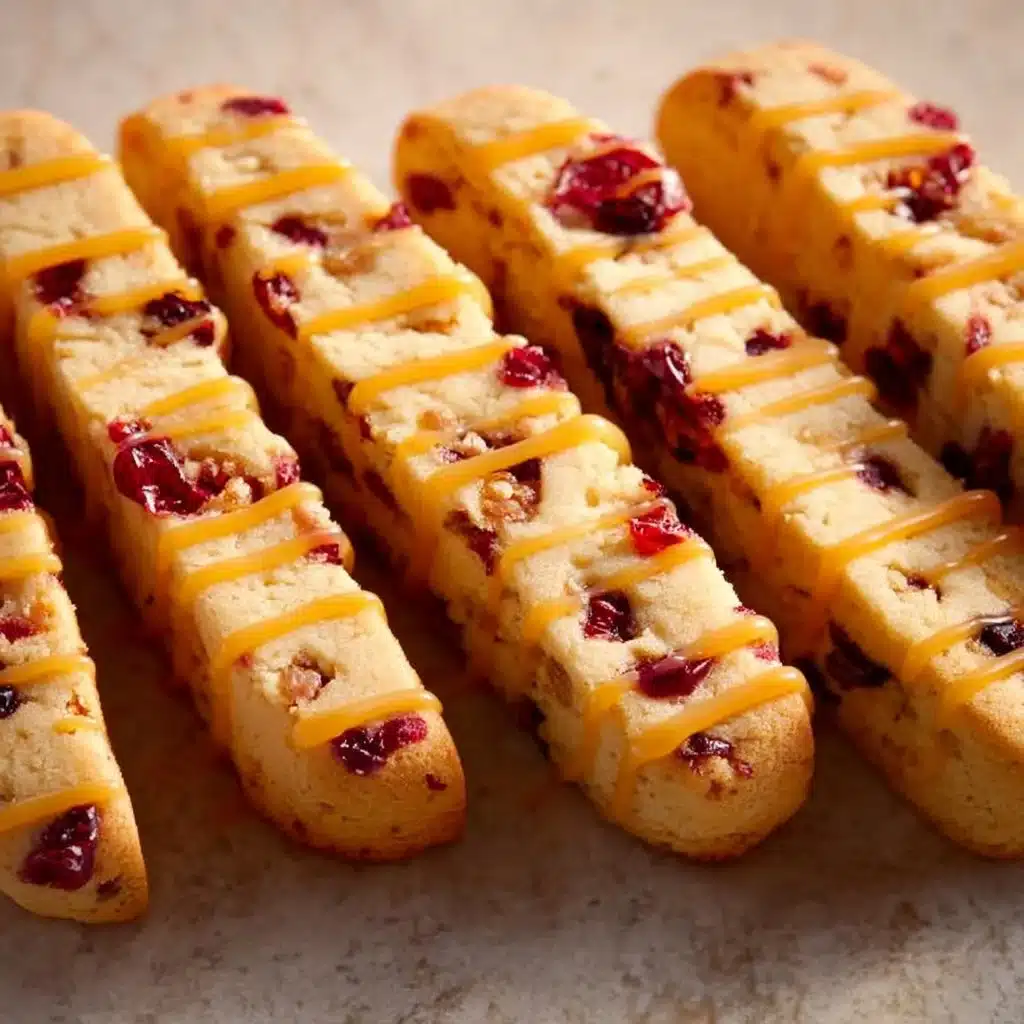 Plate of delicious orange cranberry shortbread cookies