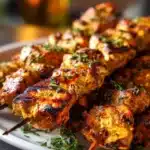 Delicious Persian chicken kabobs grilled to perfection on skewers