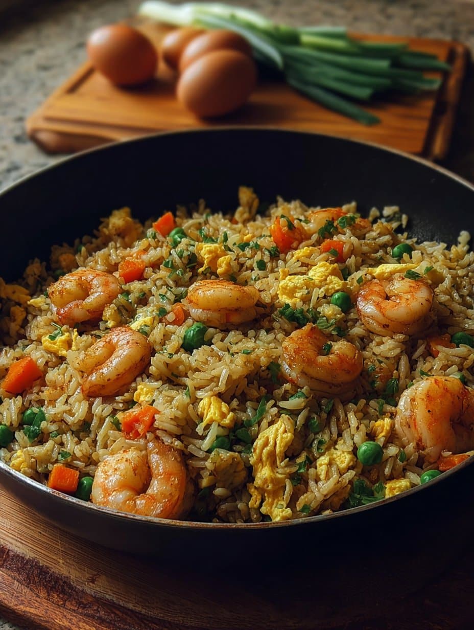 Shrimp Fried Rice with Vegetables and Egg