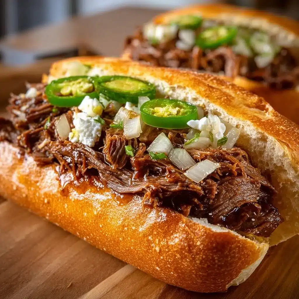Delicious shredded beef sandwiches served on fresh buns