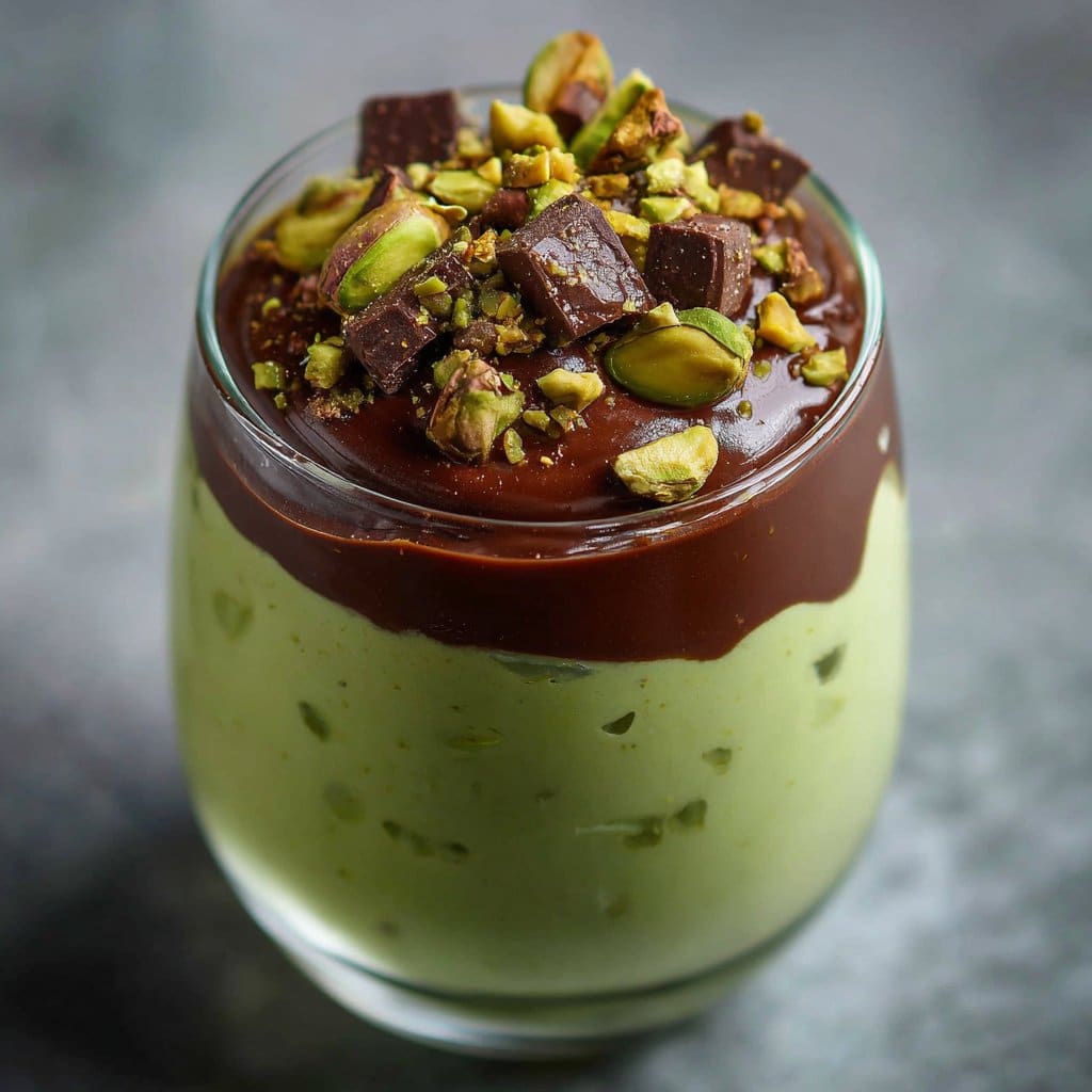 Pistachio Mousse with Chocolate Ganache