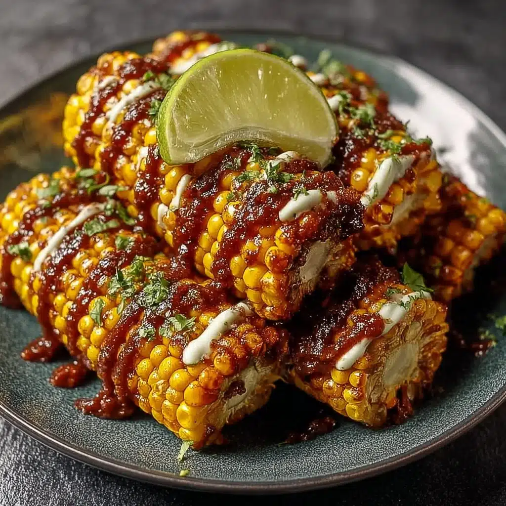 Vegan corn ribs served on a plate with fresh herbs and spices