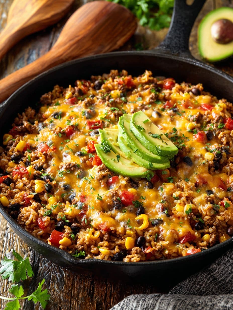 Cheesy Taco Rice Skillet