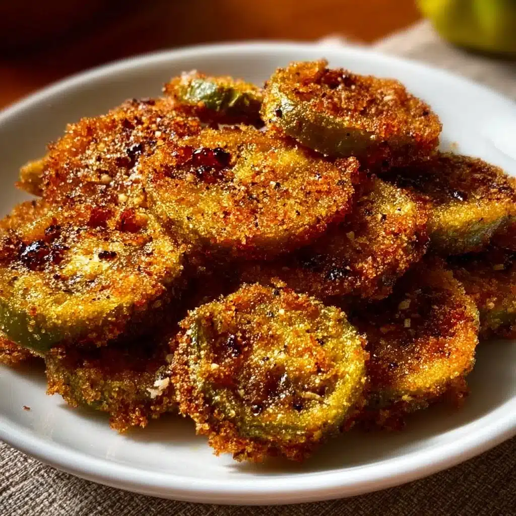 Delicious air fryer banana pepper coins ready to serve as a snack or side.