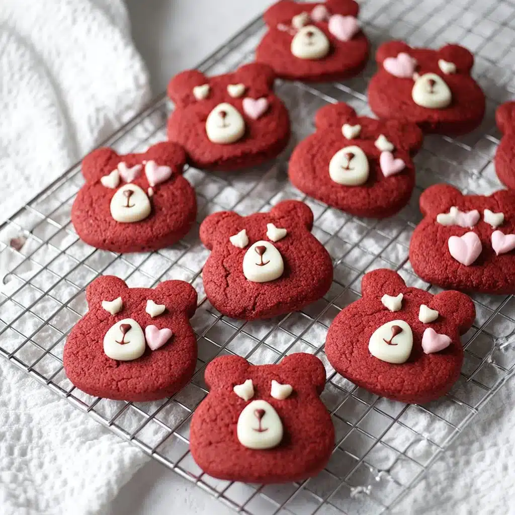 Red Velvet Bear Cookies for Valentine's Day