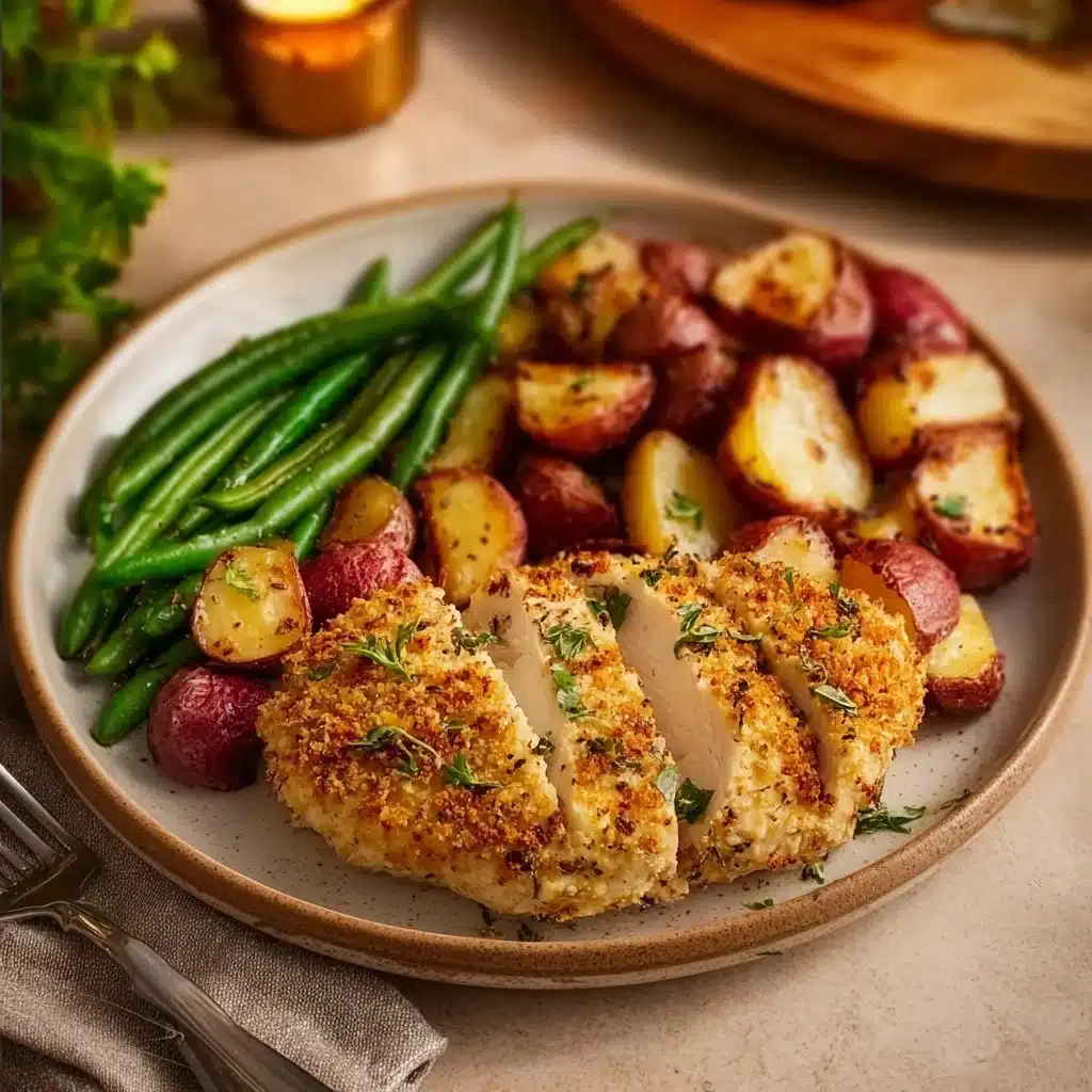 Parmesan Crusted Chicken Sheet Pan Dinner