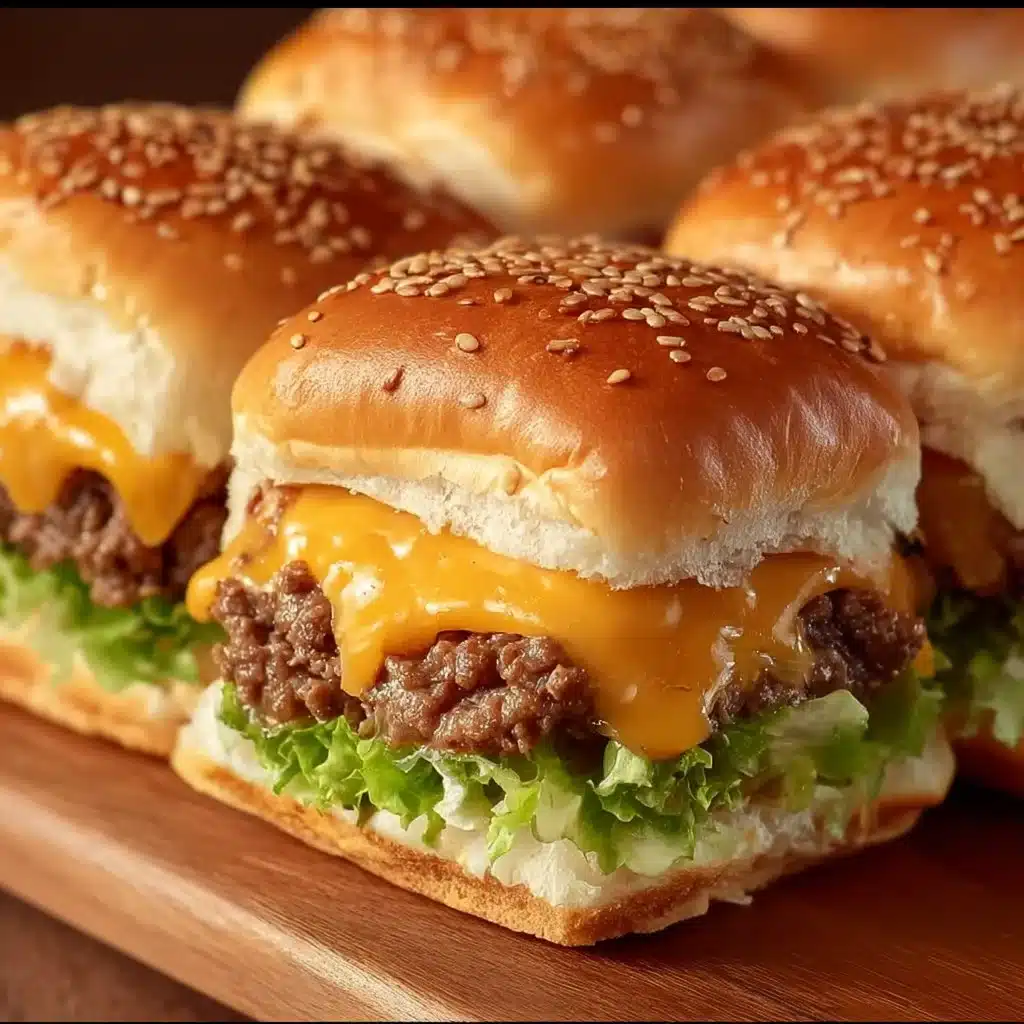 Big Mac Sliders showcasing mini burgers with special sauce and toppings