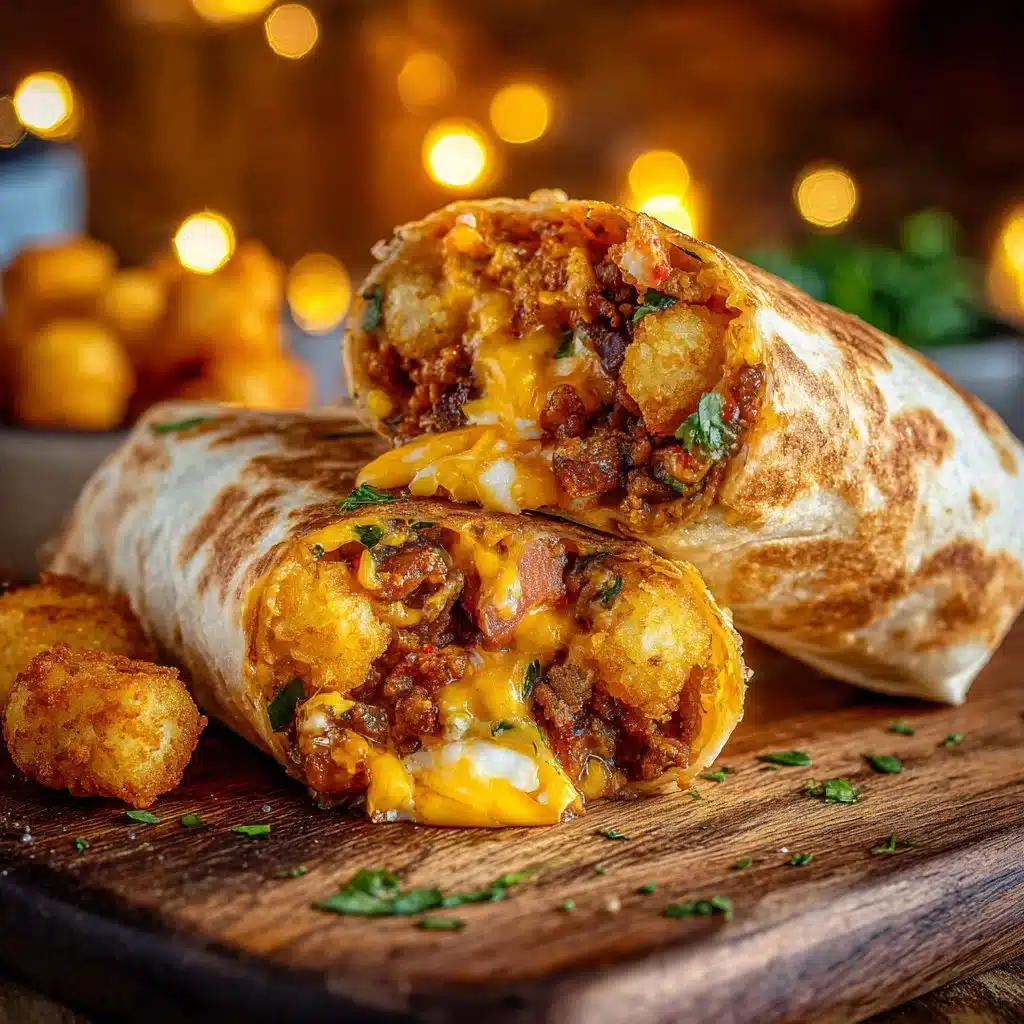 Cheesy Potato Burritos with Crispy Tater Tots