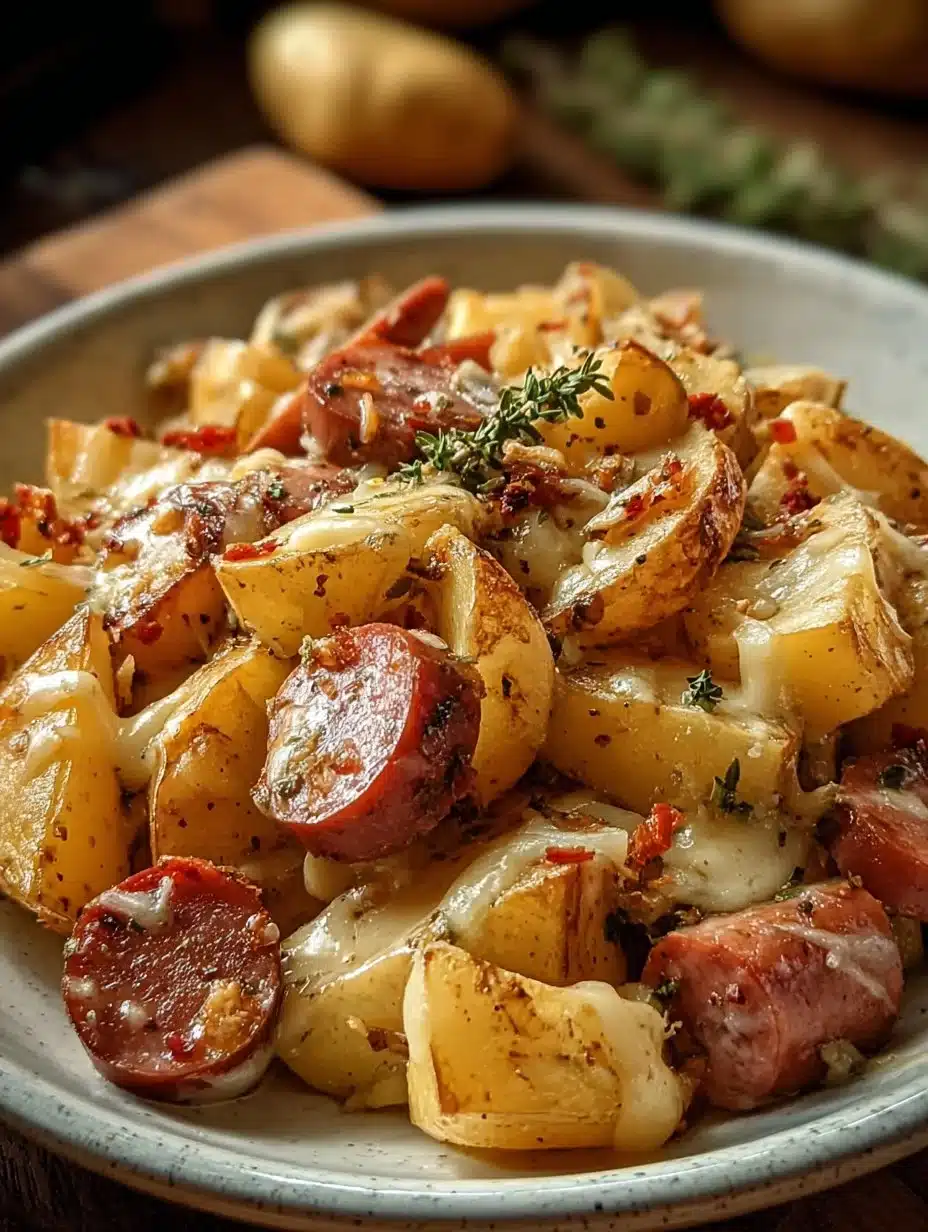 Cheesy Ranch Potatoes and Smoked Sausage