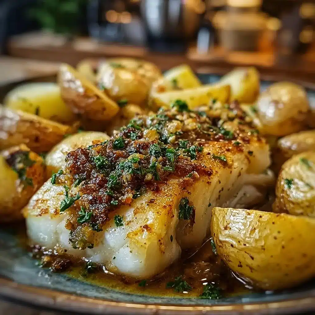 Garlic Butter Cod with Roasted Potatoes